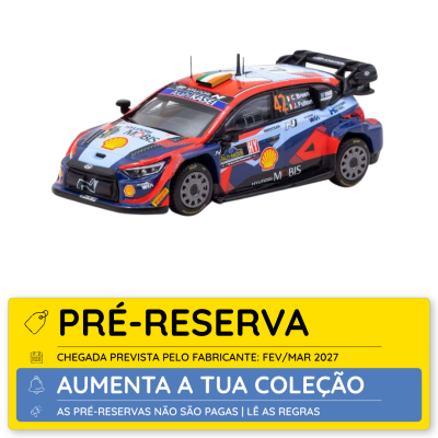 Miniatura de carro de rali Hyundai N MOBIS colorido com placa de pré-reserva amarela