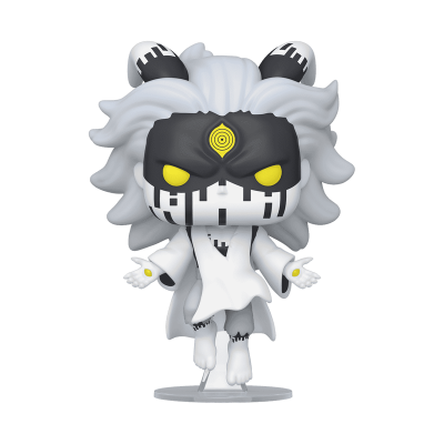 Figura vinil colecionável personagem cabelos brancos e olhos amarelos