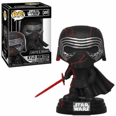 Figura Pop! Kylo Ren Star Wars com sabre de luz e base preta