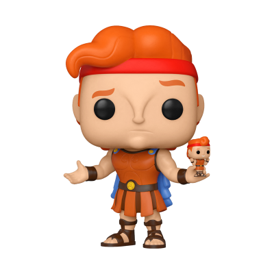 Figura Funko Pop de herói mitológico com cabelo laranja e armadura