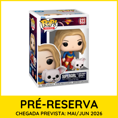 Funko Pop Supergirl com cachorro na caixa