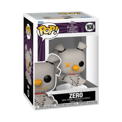 Figura Funko Pop! Zero do filme The Nightmare Before Christmas em embalagem