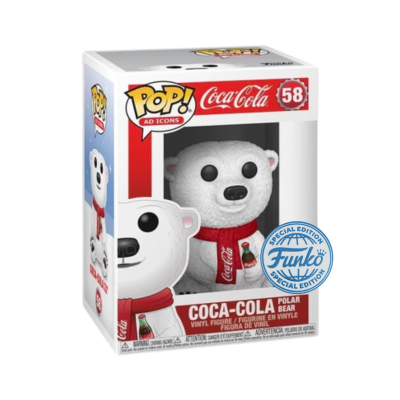 Funko Pop de urso polar da Coca-Cola em caixa