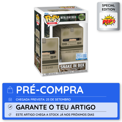 Figura Funko Pop! Snake in Box Metal Gear Solid em caixa branca