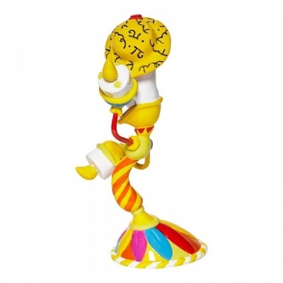 Figura decorativa colorida de pato com base listrada