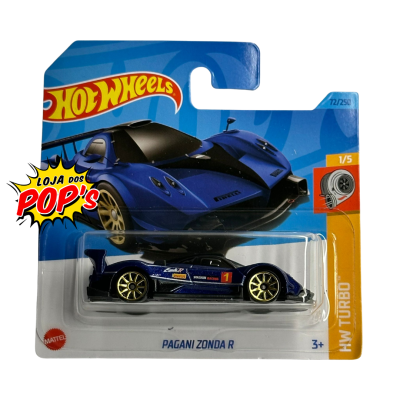 Miniatura de carro Pagani Zonda R Hot Wheels em embalagem