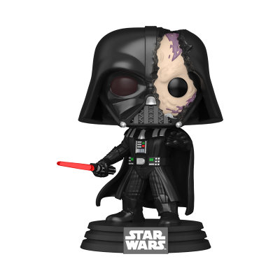 Figura Funko Pop Darth Vader Star Wars com capacete e face danificada