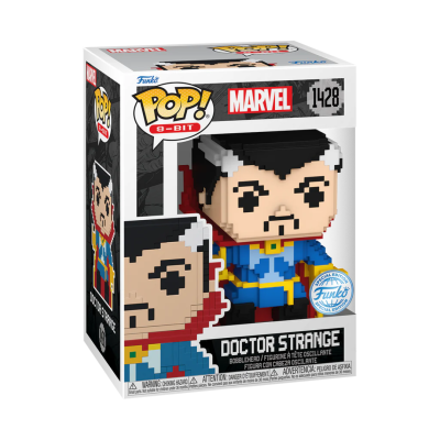 Figura Pop! 8-Bit Doctor Strange da Marvel em embalagem