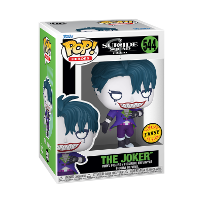 Figura de vinil The Joker da coleção Pop! Heroes em caixa