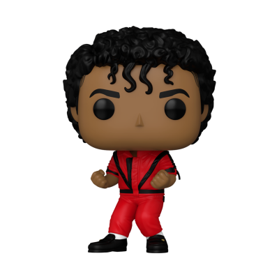 Figura colecionável estilizada de personagem com fato vermelho e cabelo encaracolado