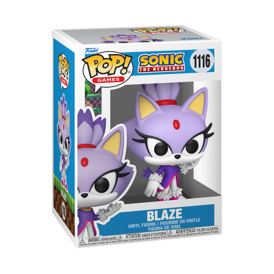 Figura de vinil Blaze do Sonic the Hedgehog na caixa POP! Games