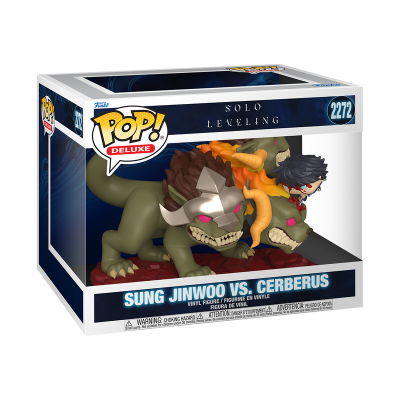Figura Funko Pop Deluxe Sung Jinwoo vs Cerberus Solo Leveling em caixa
