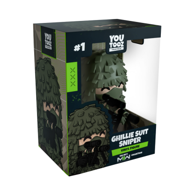 Figura de vinil Ghillie Suit Sniper em caixa de embalagem
