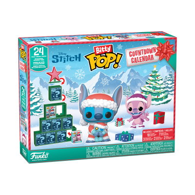 Caixa de calendário de advento Bitty Pop Disney Stitch temática de Natal com figuras colecionáveis e caixas numeradas