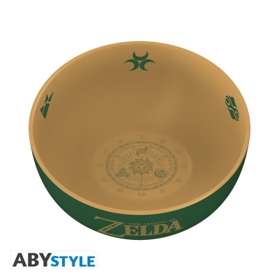 Taça THE LEGEND OF ZELDA verde e bege com símbolos decorativos
