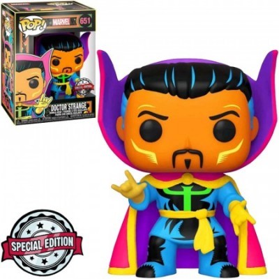 Figura POP! Doctor Strange da Marvel, roupa azul e capa roxa