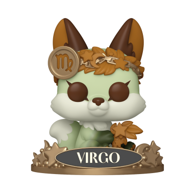 Figura colecionável Funko Pop de raposa com base e texto VIRGO