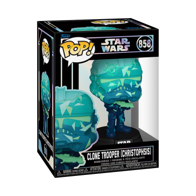 Figura Pop! Star Wars Clone Trooper (Christophsis) número 858 em caixa preta
