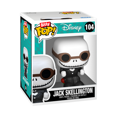 Figura de vinil Jack Skellington da Disney na embalagem Bitty Pop! 104