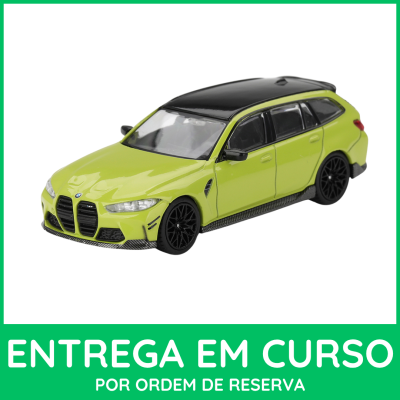 Modelo de carrinho BMW verde lima com tejadilho preto