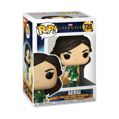 Figura colecionável Funko Pop! Sersi Marvel Eternals 728 na caixa
