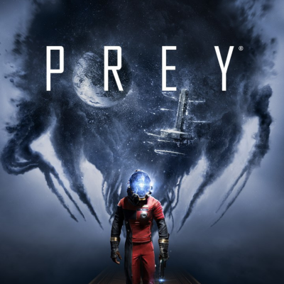 Capa de jogo Prey com astronauta e efeitos espaciais