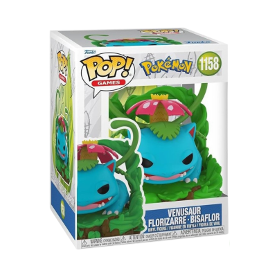 Figura Funko Pop! Pokémon Venusaur na caixa com janela transparente.