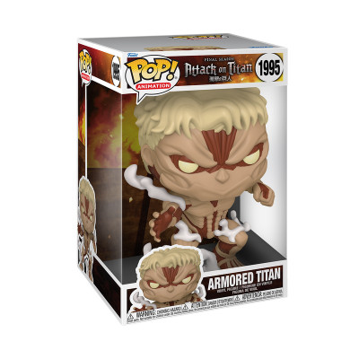 Funko Pop! Animation Armored Titan 1995 Attack on Titan em caixa de plástico com janela transparente