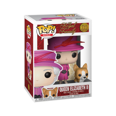 Figura vinyl Queen Elizabeth II com cão, Pop! Royals