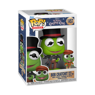 Figura colecionável Funko Pop Bob Cratchit com Tiny Tim na caixa