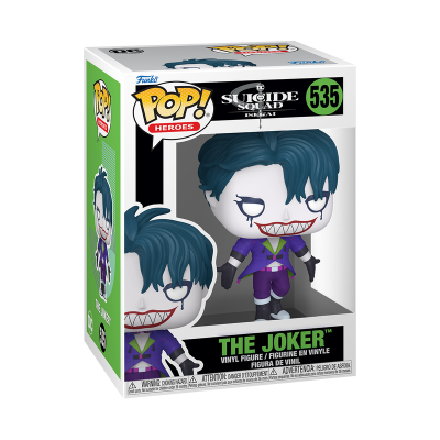Figura de vinil The Joker da coleção Pop! Heroes na caixa