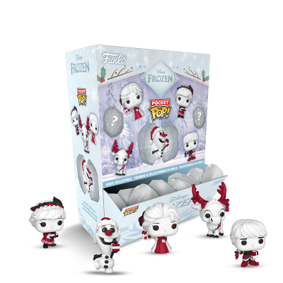 Figuras colecionáveis Funko Pocket Pop! Disney Frozen com tema de Natal e embalagem azul com tema de inverno