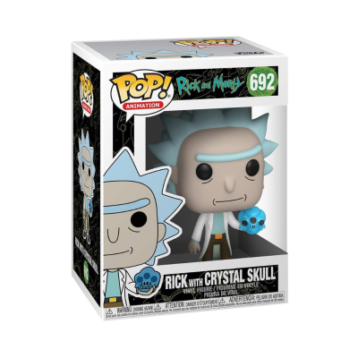 Figura Funko Pop! Rick com crânio de cristal na embalagem