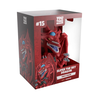 Figura de vinil vermelha Slifer The Sky Dragon na sua caixa