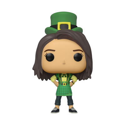 Figura Funko Pop de personagem feminina vestida de verde com chapéu