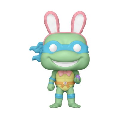 Boneco Funko Pop turtle com orelhas de coelho e máscara azul