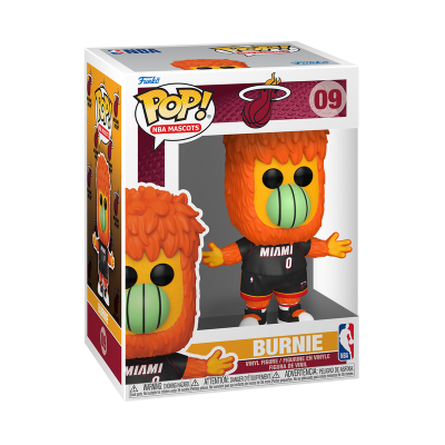 Figura Funko Pop! Burnie do Miami Heat em embalagem