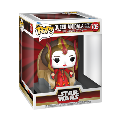 Figura Funko Pop! Queen Amidala 'On the Throne' Star Wars nº 705 numa caixa