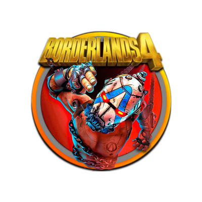 Logótipo do jogo Borderlands 4 com personagem robótico