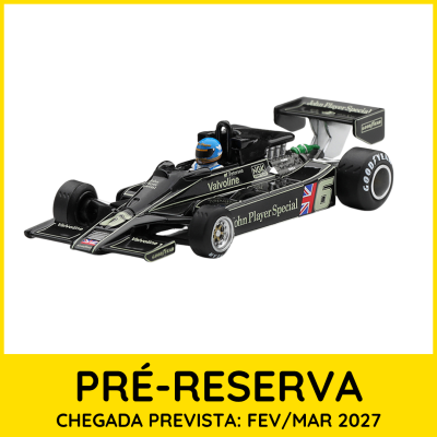 Miniatura de carro de corrida preto com detalhes dourados e número 6