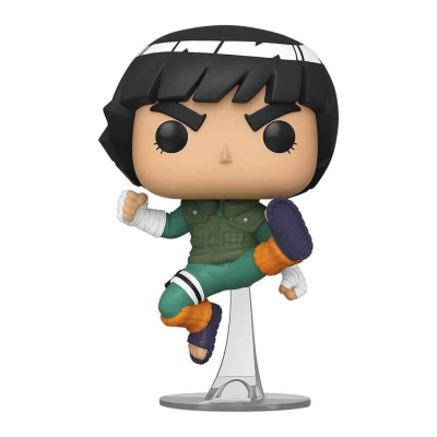 Figura Funko Pop de personagem com roupa verde e faixa branca na cabeça.