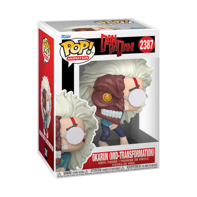 Funko Pop Okarun Mid-Transformation da série Dandadan em caixa