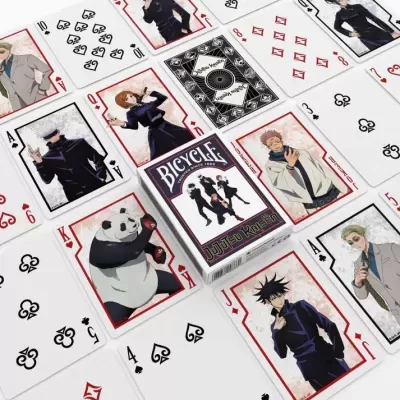 Baralho Bicycle Jujutsu Kaisen com cartas ilustradas e embalagem