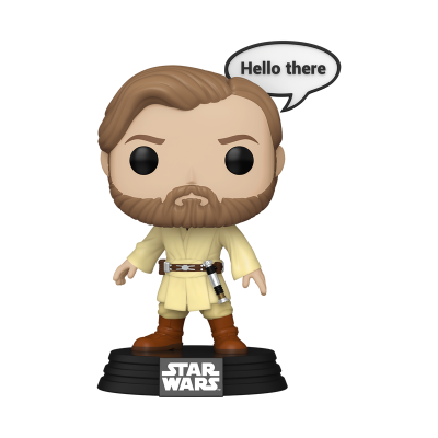Figura Funko Pop de Star Wars com balão de fala Hello there