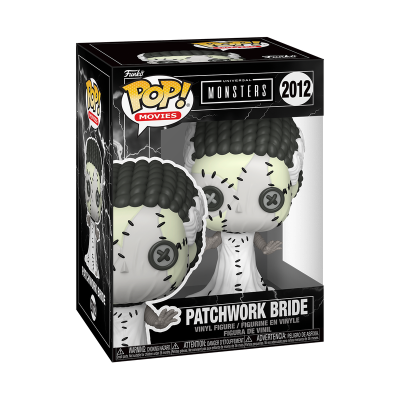 Funko Pop! Patchwork Bride, figura de vinil numa caixa preta da coleção Universal Monsters