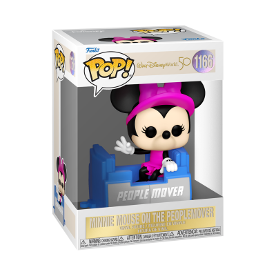 Figura Funko Pop! Minnie Mouse em brinquedo People Mover na caixa