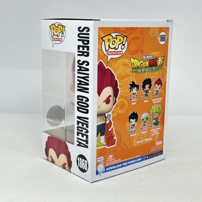 Caixa de figura Funko Pop! Super Saiyan God Vegeta Dragon Ball Super número 1868