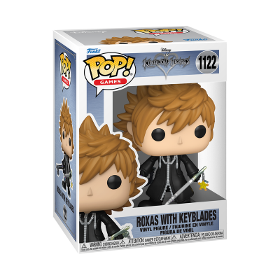 Figura Funko Pop! Roxas da série Kingdom Hearts em caixa