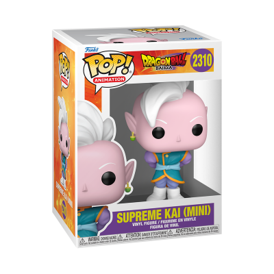 Boneco Funko Pop! Supreme Kai (Mini) da série Dragon Ball Daima na caixa