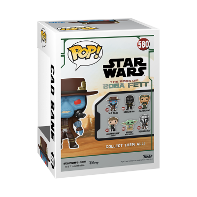 Caixa do boneco POP! Star Wars The Book of Boba Fett número 580 com figura do Cad Bane